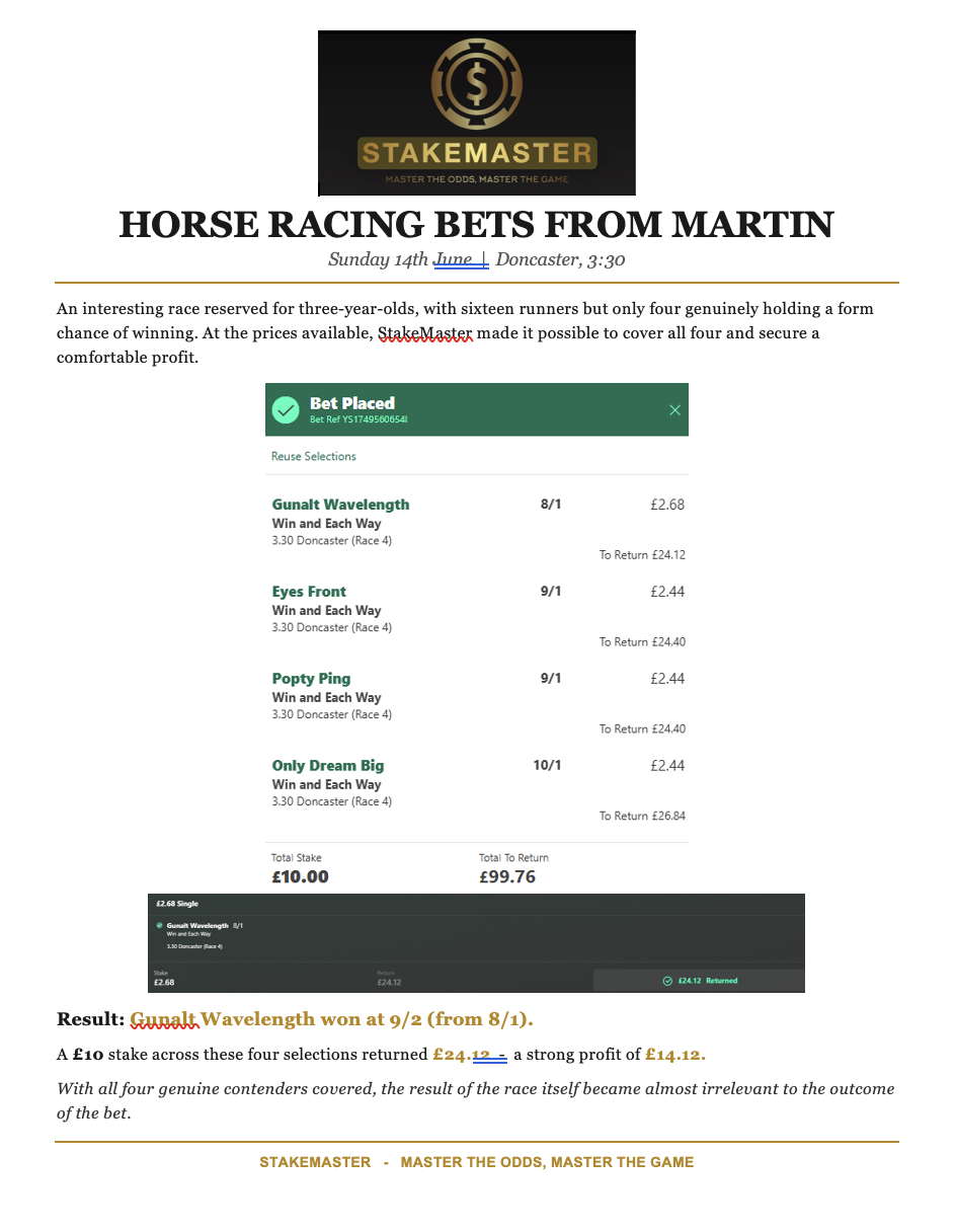 Horse Bet Example 6
